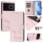 For Realme GT 5G / GT Neo 5G Smile Embossing RFID Leather Phone Case(Pink) - 1