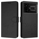 For Realme GT 5G / GT Neo 5G Smile Embossing RFID Leather Phone Case(Black) - 3