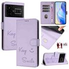 For Realme GT 5G / GT Neo 5G Smile Embossing RFID Leather Phone Case(Light Purple) - 1