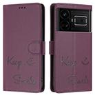 For Realme GT 5G / GT Neo 5G Smile Embossing RFID Leather Phone Case(Violet) - 3