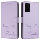 For Realme V11 5G Smile Embossing RFID Leather Phone Case(Light Purple) - 3