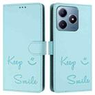 For Realme Note 60 4G Global Smile Embossing RFID Leather Phone Case(Mint Green) - 3