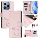 For Realme Note 60 4G Global Smile Embossing RFID Leather Phone Case(Pink) - 1