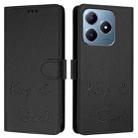 For Realme Note 60 4G Global Smile Embossing RFID Leather Phone Case(Black) - 3