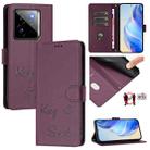 For Realme GT 7 Pro 5G Smile Embossing RFID Leather Phone Case(Violet) - 1