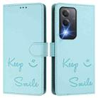 For OPPO K12x 5G Global Smile Embossing RFID Leather Phone Case(Mint Green) - 3