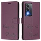 For OPPO K12x 5G Global Smile Embossing RFID Leather Phone Case(Violet) - 3