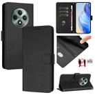 For OPPO Reno12 F 5G Global Smile Embossing RFID Leather Phone Case(Black) - 1