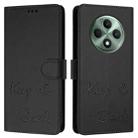 For OPPO Reno12 F 5G Global Smile Embossing RFID Leather Phone Case(Black) - 3