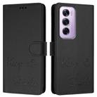 For OPPO Reno12 Pro Global Smile Embossing RFID Leather Phone Case(Black) - 3