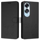 For OPPO A60 4G Global Smile Embossing RFID Leather Phone Case(Black) - 3