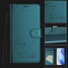 For OPPO A60 4G Global Smile Embossing RFID Leather Phone Case(Peacock Green) - 2