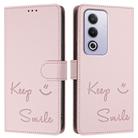 For OPPO A3 Pro 5G Global / India Smile Embossing RFID Leather Phone Case(Pink) - 3