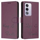 For OPPO A3 Pro 5G Global / India Smile Embossing RFID Leather Phone Case(Violet) - 3