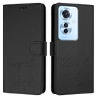 For OPPO Reno11 F 5G Global Smile Embossing RFID Leather Phone Case(Black) - 3