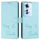 For OPPO F25 Pro 5G India Smile Embossing RFID Leather Phone Case(Mint Green) - 3