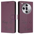 For OPPO Find X7 Smile Embossing RFID Leather Phone Case(Violet) - 3