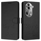 For OPPO Reno11 Pro 5G Global Smile Embossing RFID Leather Phone Case(Black) - 3