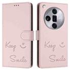 For OPPO Find X7 Ultra Smile Embossing RFID Leather Phone Case(Pink) - 3