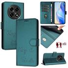 For OPPO A2 Pro 5G Smile Embossing RFID Leather Phone Case(Peacock Green) - 1