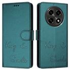 For OPPO A2 Pro 5G Smile Embossing RFID Leather Phone Case(Peacock Green) - 3