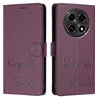 For OPPO A2 Pro 5G Smile Embossing RFID Leather Phone Case(Violet) - 3