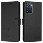 For OPPO Reno9 A Smile Embossing RFID Leather Phone Case(Black) - 3