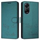 For OPPO A98 5G / F23 5G India Smile Embossing RFID Leather Phone Case(Peacock Green) - 3