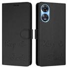 For OPPO A78 5G Global / A1X 5G Smile Embossing RFID Leather Phone Case(Black) - 3