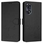 For OPPO Reno8 T 4G Global Smile Embossing RFID Leather Phone Case(Black) - 3