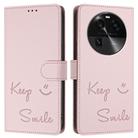 For OPPO Find X6 Pro Smile Embossing RFID Leather Phone Case(Pink) - 3