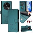 For OPPO Find X6 Pro Smile Embossing RFID Leather Phone Case(Peacock Green) - 1