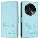 For OPPO Find X6 Smile Embossing RFID Leather Phone Case(Mint Green) - 3