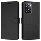 For OPPO A77 4G / A77s 4G Smile Embossing RFID Leather Phone Case(Black) - 3