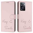 For OPPO A57 4G / A57s 4G / A57e 4G Smile Embossing RFID Leather Phone Case(Black) - 3