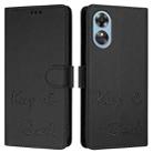 For OPPO A17 4G Global / A17K Smile Embossing RFID Leather Phone Case(Black) - 3