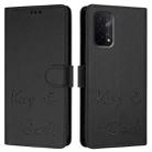 For OPPO A77 5G / A97 5G Smile Embossing RFID Leather Phone Case(Black) - 3