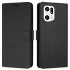 For OPPO Find X5 Pro Smile Embossing RFID Leather Phone Case(Black) - 3