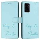 For OPPO A54 4G / A54s / A55 5G Smile Embossing RFID Leather Phone Case(Mint Green) - 3