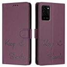 For OPPO A54 4G / A54s / A55 5G Smile Embossing RFID Leather Phone Case(Violet) - 3