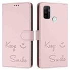 For OPPO A11s 4G Smile Embossing RFID Leather Phone Case(Pink) - 3