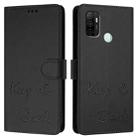For OPPO A11s 4G Smile Embossing RFID Leather Phone Case(Black) - 3