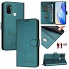 For OPPO A11s 4G Smile Embossing RFID Leather Phone Case(Peacock Green) - 1