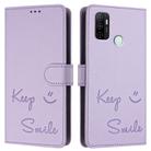 For OPPO A11s 4G Smile Embossing RFID Leather Phone Case(Light Purple) - 3