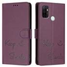 For OPPO A11s 4G Smile Embossing RFID Leather Phone Case(Violet) - 3