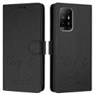 For OPPO A74 4G / F19 / F19s Smile Embossing RFID Leather Phone Case(Black) - 3