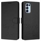 For OPPO Reno5 4G / Reno5 5G Smile Embossing RFID Leather Phone Case(Black) - 3