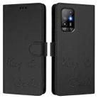 For OPPO A94 5G Global / Reno5 Z Smile Embossing RFID Leather Phone Case(Black) - 3