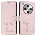 For OPPO Find X8 Smile Embossing RFID Leather Phone Case(Pink) - 3