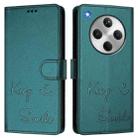 For OPPO Find X8 Smile Embossing RFID Leather Phone Case(Peacock Green) - 3